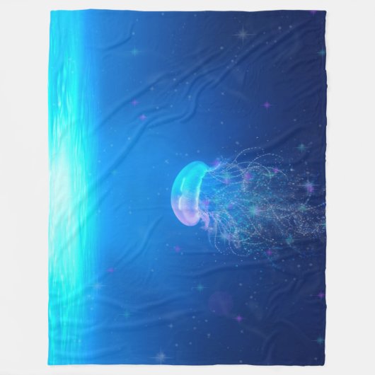 Magisch Glittering Jellyfish Fantasy Fleece Deken (Voorkant)