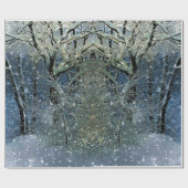 Magisch Glittering Winter Wonderland Snowy Forest Cadeaupapier (Vlak)