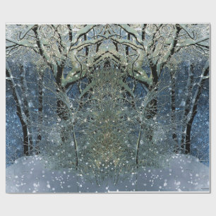 Magisch Glittering Winter Wonderland Snowy Forest Cadeaupapier