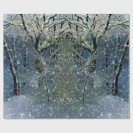 Magisch Glittering Winter Wonderland Snowy Forest Cadeaupapier