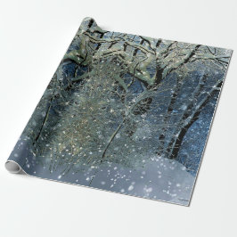 Magisch Glittering Winter Wonderland Snowy Forest Cadeaupapier