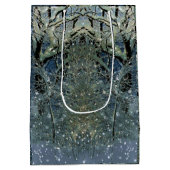 Magisch Glittering Winter Wonderland Snowy Forest Medium Cadeauzakje (Achterkant)