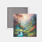 Magisch gloeiend bos Natuur Landschap Magneet (Voorkant / Achterkant)