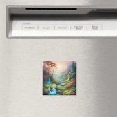 Magisch gloeiend bos Natuur Landschap Magneet (Insitu (Vaatwasser))