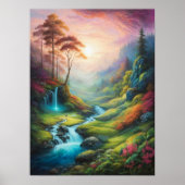 Magisch gloeiend bos Natuur Landschap Poster (Voorkant)