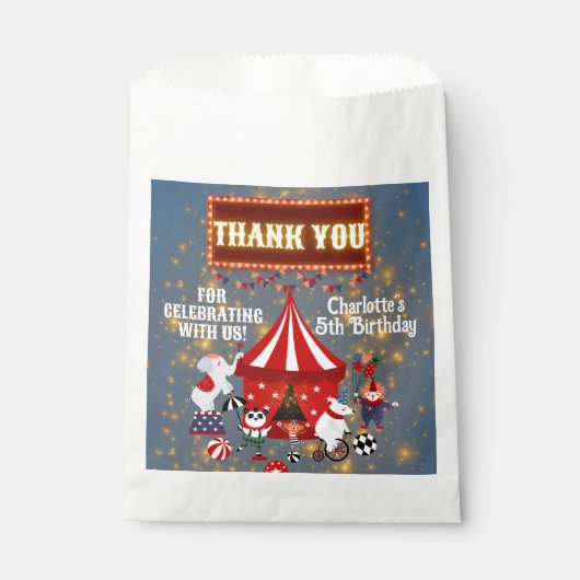 Magisch gloeiend carnaval circus party dank u bedankzakje (Voorkant)