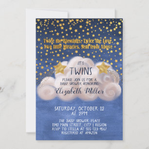 Magisch Golden Stars Baby shower van de Blauwe Kro Kaart