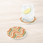 magisch golfpatroon zandsteen onderzetter (Zijkant)