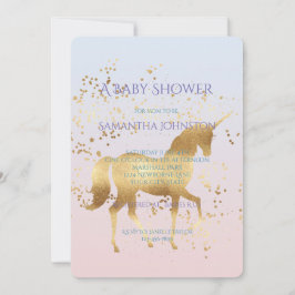 Magisch Goud Eenhoorn Baby shower Kaart