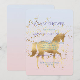 Magisch Goud Eenhoorn Baby shower Kaart