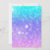 Magisch Goud Paarse Zeemeermin Staart Verjaardag U Kaart (Achterkant)