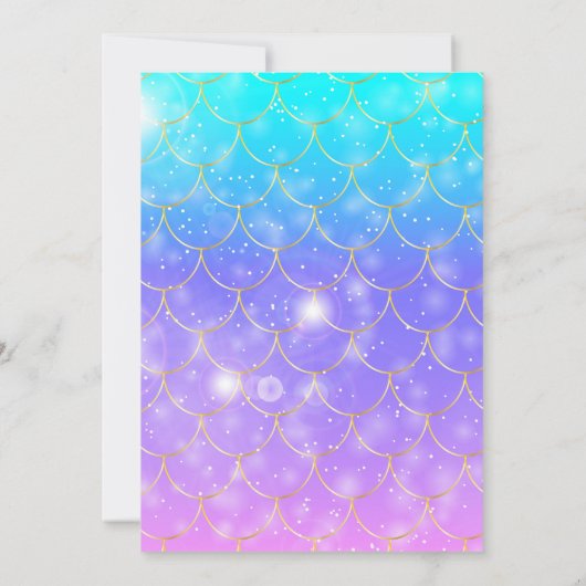 Magisch Goud Paarse Zeemeermin Staart Verjaardag U Kaart (Achterkant)