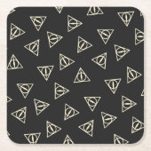 Magisch grijs geel driehoekig cirkelsymbool kartonnen onderzetters (Voorkant)