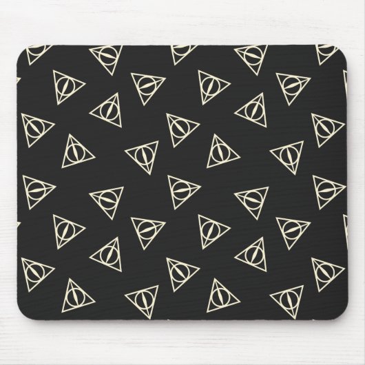 Magisch grijs geel driehoekig cirkelsymbool muismat (Voorkant)
