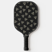 Magisch grijs geel driehoekig cirkelsymbool pickleball paddle (Voorkant)