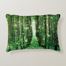 Magisch groen mysterie van het bos decoratief kussen
