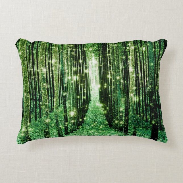 Magisch groen mysterie van het bos decoratief kussen (Voorkant)