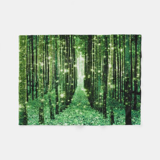 Magisch Groen Mysterie van het Bos Fleece Deken (Voorkant (Horizontaal))