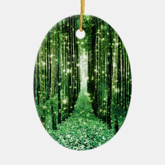 Magisch Groen Mysteriesbos Keramisch Ornament (Voorkant)