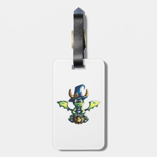 Magisch Halloween Dragon Design Bagagelabel (Achterkant verticaal)