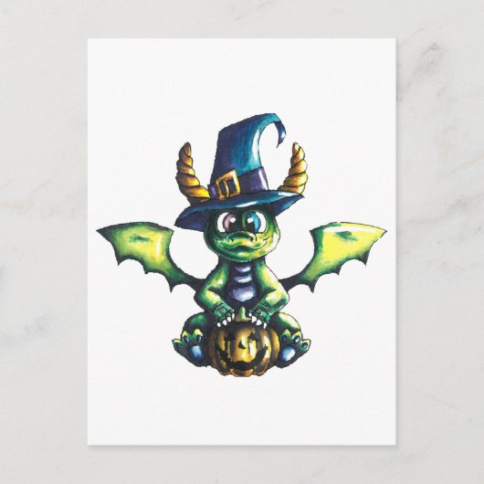 Magisch Halloween Dragon Design Briefkaart (Voorkant)