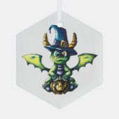 Magisch Halloween Dragon Design Glas Ornament (Achterkant)