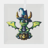 Magisch Halloween Dragon Design Glas Ornament (Achterkant)