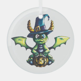 Magisch Halloween Dragon Design Glas Ornament