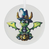 Magisch Halloween Dragon Design Glas Ornament (Achterkant)