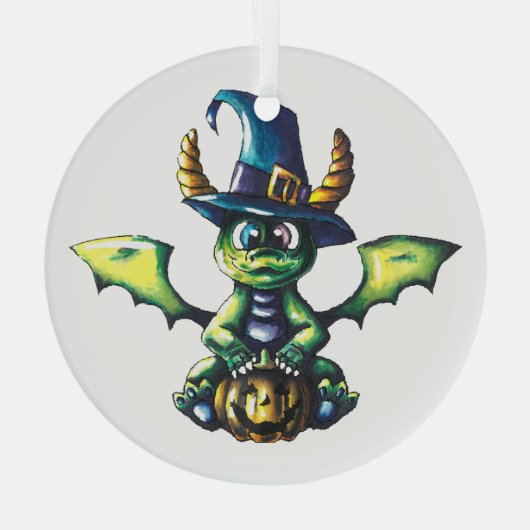 Magisch Halloween Dragon Design Glas Ornament (Achterkant)