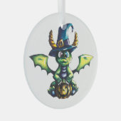 Magisch Halloween Dragon Design Glas Ornament (Voorkant Rechts)
