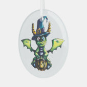 Magisch Halloween Dragon Design Glas Ornament (Voorkant links)