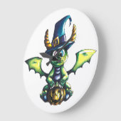 Magisch Halloween Dragon Design Grote Klok (Hoek)
