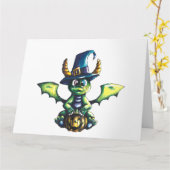 Magisch Halloween Dragon Design Kaart (Gele Bloem)