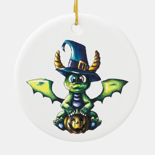 Magisch Halloween Dragon Design Keramisch Ornament (Achterkant)