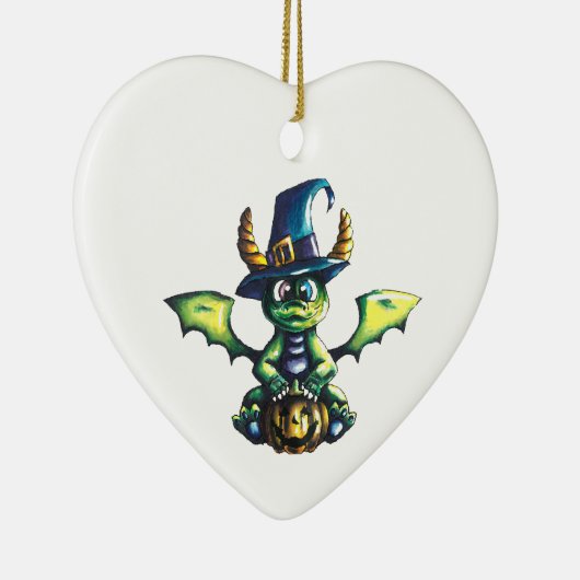 Magisch Halloween Dragon Design Keramisch Ornament (Rechts)