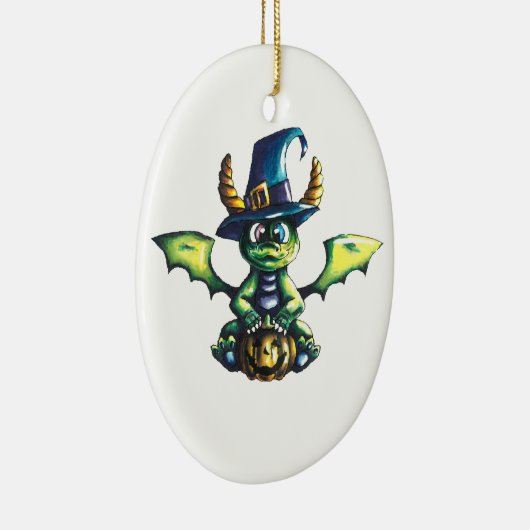 Magisch Halloween Dragon Design Keramisch Ornament (Rechts)