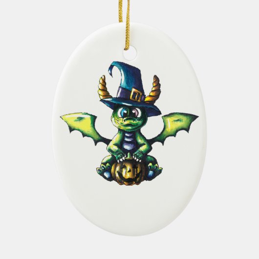 Magisch Halloween Dragon Design Keramisch Ornament (Achterkant)