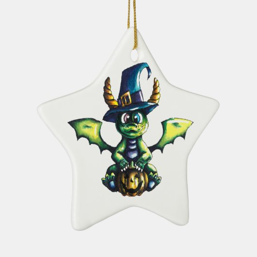 Magisch Halloween Dragon Design Keramisch Ornament (Rechts)