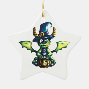 Magisch Halloween Dragon Design Keramisch Ornament