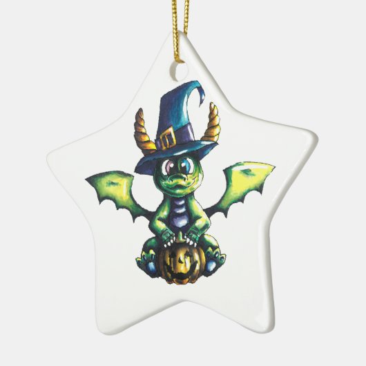 Magisch Halloween Dragon Design Keramisch Ornament (Links)