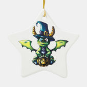 Magisch Halloween Dragon Design Keramisch Ornament (Achterkant)