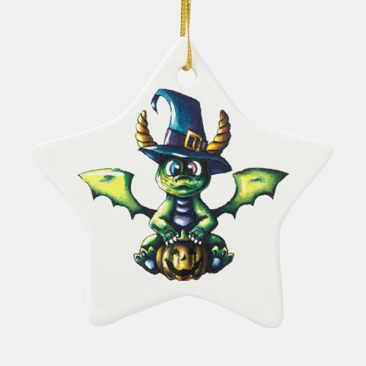 Magisch Halloween Dragon Design Keramisch Ornament (Achterkant)