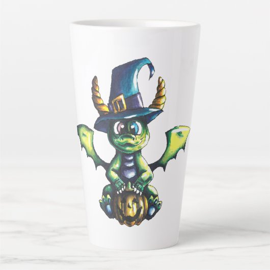 Magisch Halloween Dragon Design Latte Mok (Voorkant)
