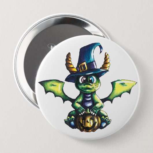 Magisch Halloween Dragon Design Ronde Button 4,0 Cm (Voorkant /achterkant)