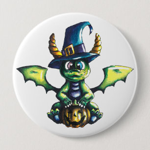 Magisch Halloween Dragon Design Ronde Button 4,0 Cm