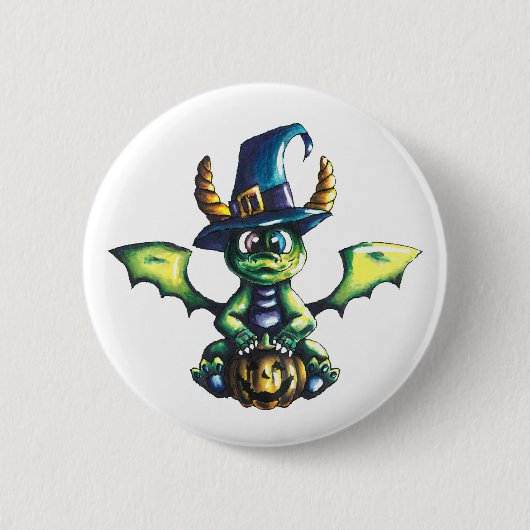 Magisch Halloween Dragon Design Ronde Button 5,7 Cm (Voorkant)