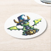 Magisch Halloween Dragon Design Ronde Kartonnen Onderzetter (Gebogen)