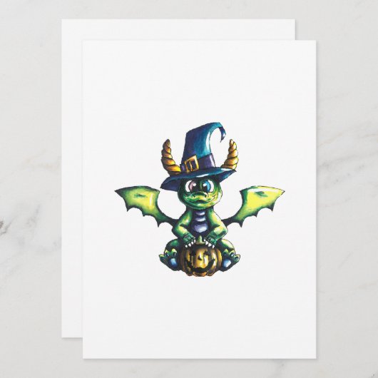 Magisch Halloween Dragon Design Save The Date (Voorkant / Achterkant)