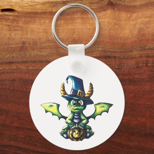 Magisch Halloween Dragon Design Sleutelhanger (Achterkant)
